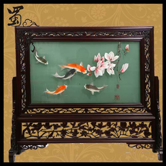 蜀繡玉蘭魚